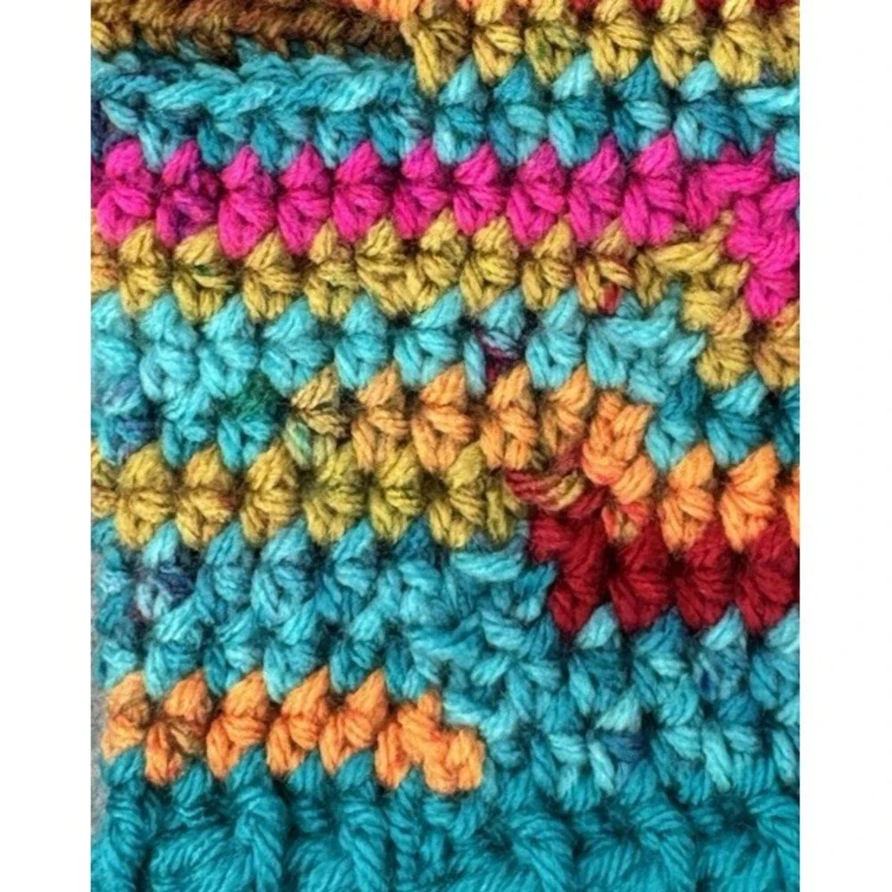 Extra Small Dog‎ Sweater Turquoise Variegated Crocheted Handmade